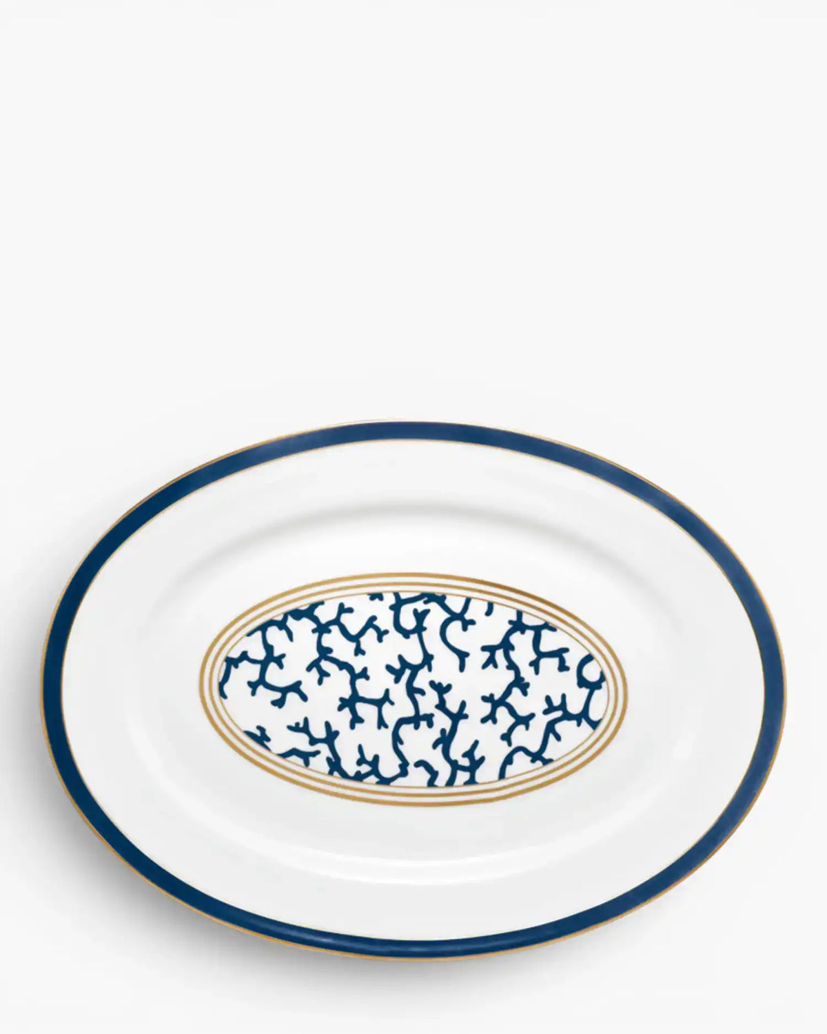 Raynaud Cristobal oval platter in Limoges porcelain Marine Blue Cristobal 41 cm - Buy now on ShopDecor - Discover the best products by RAYNAUD design