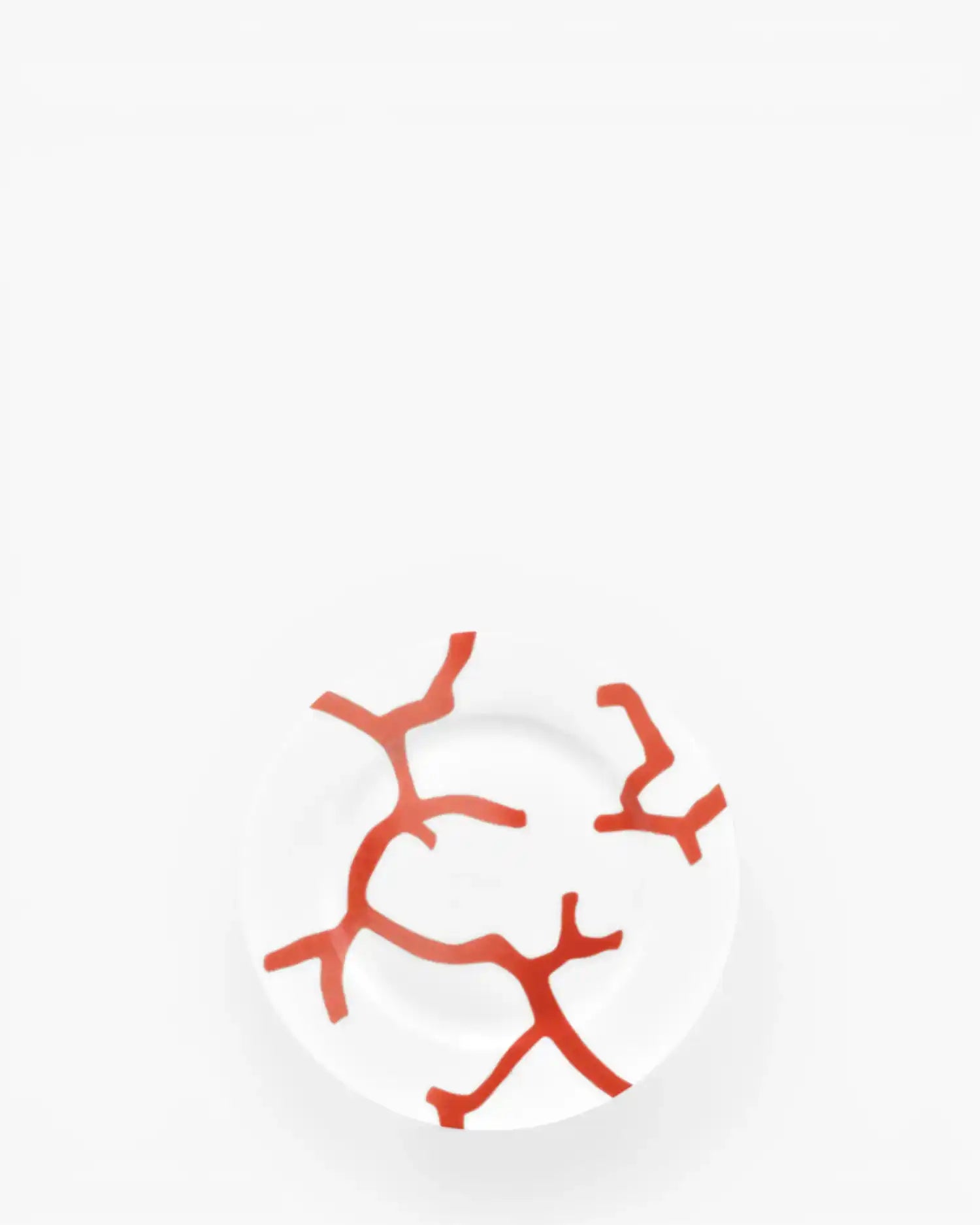 Raynaud Cristobal rim dessert plate in Limoges porcelain with full coral decoration Red Cristobal ∅ 19.5 cm - Buy now on ShopDecor - Discover the best products by RAYNAUD design