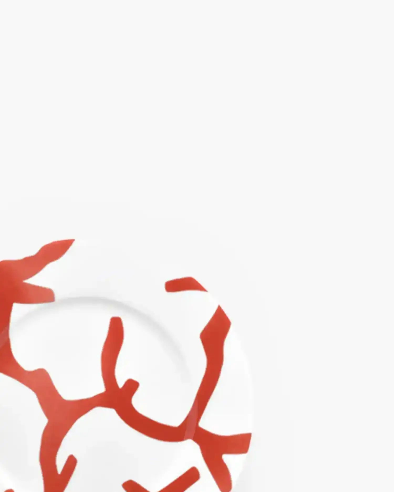 Raynaud Cristobal rim dessert plate in Limoges porcelain with full coral decoration - Buy now on ShopDecor - Discover the best products by RAYNAUD design