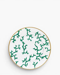 Raynaud Cristobal rim presentation plate in Limoges porcelain with full coral decoration Emerald Green Cristobal ∅ 31 cm - Buy now on ShopDecor - Discover the best products by RAYNAUD design