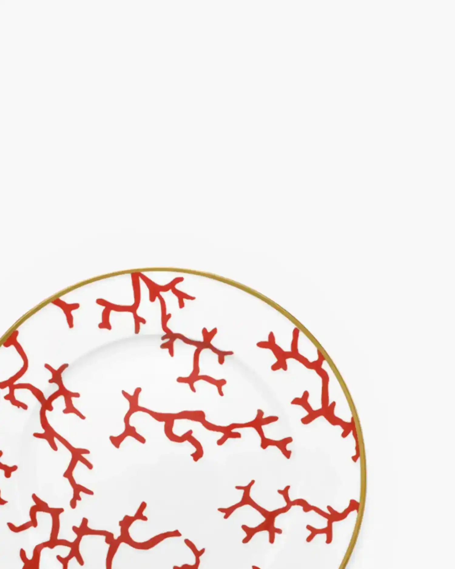 Raynaud Cristobal rim presentation plate in Limoges porcelain with full coral decoration - Buy now on ShopDecor - Discover the best products by RAYNAUD design