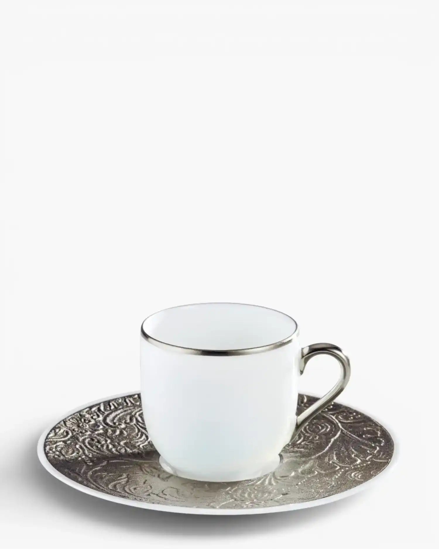 Raynaud Italian Renaissance coffee cup with saucer in Limoges porcelain Platinum Coffee - Buy now on ShopDecor - Discover the best products by RAYNAUD design