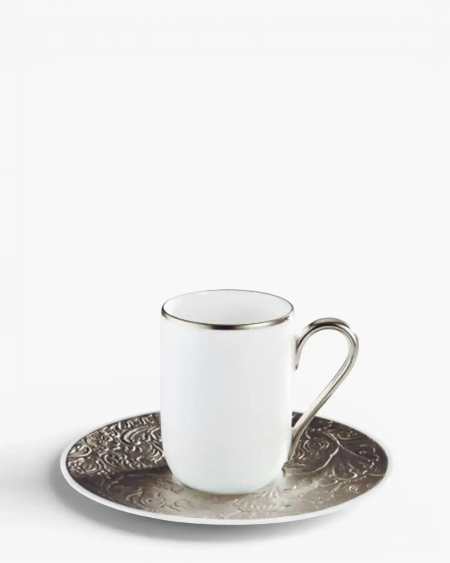 Raynaud Italian Renaissance coffee cup with saucer in Limoges porcelain Platinum Espresso - Buy now on ShopDecor - Discover the best products by RAYNAUD design