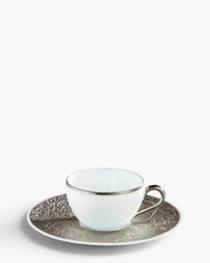 Raynaud Italian Renaissance coffee cup with saucer in Limoges porcelain Platinum Moka - Buy now on ShopDecor - Discover the best products by RAYNAUD design