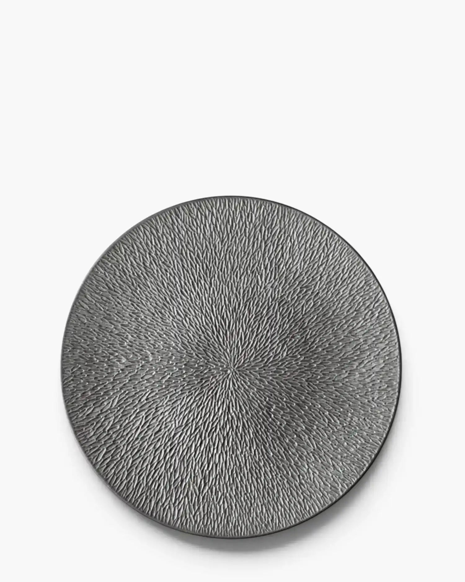 Raynaud Minéral fully engraved coupe dinner plate in Limoges porcelain with coloured decoration Étain iridescent pewter ∅ 32 cm - Buy now on ShopDecor - Discover the best products by RAYNAUD design
