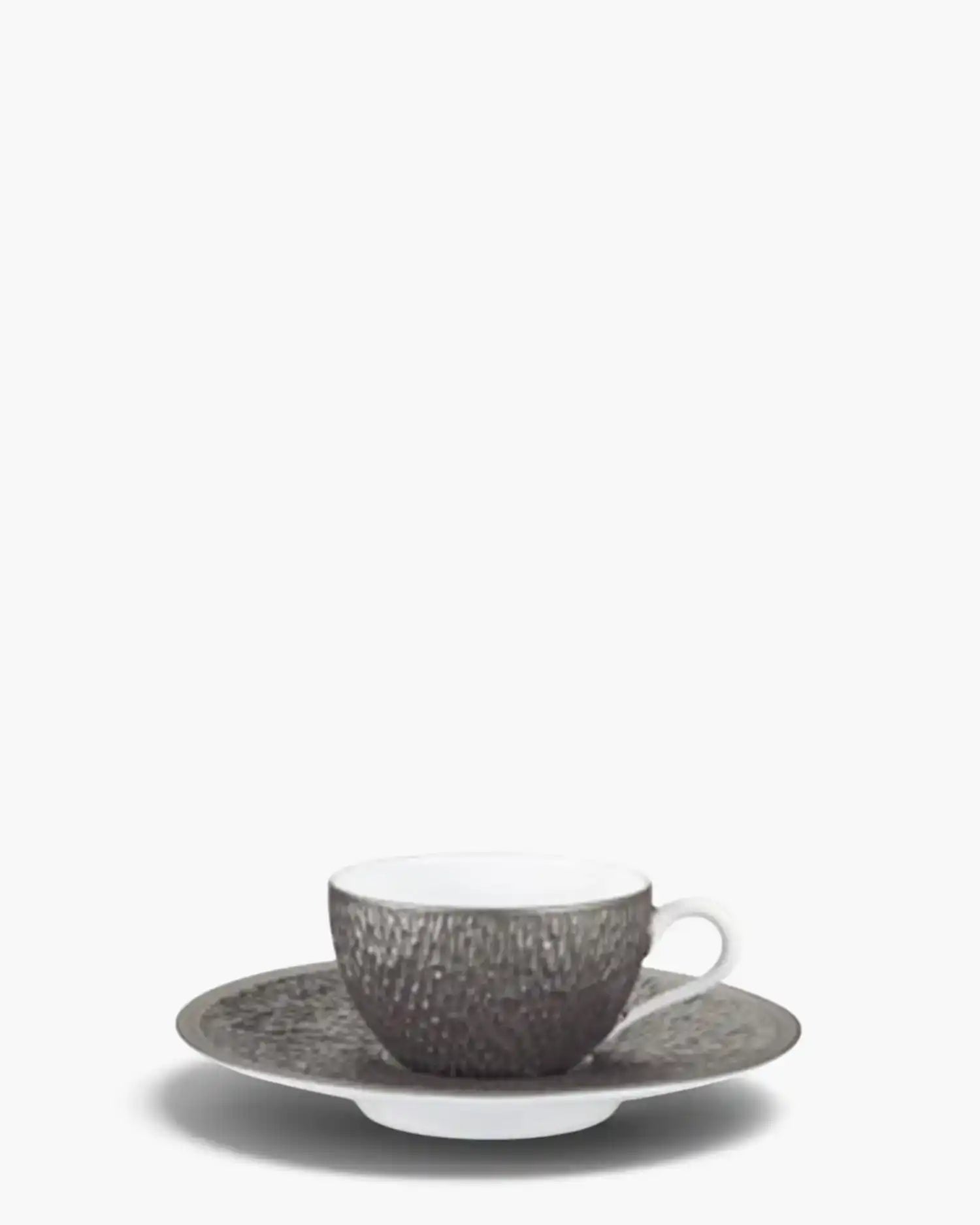 Raynaud Minéral coffee cup with saucer in Limoges porcelain with coloured decoration Étain iridescent pewter Moka - Buy now on ShopDecor - Discover the best products by RAYNAUD design