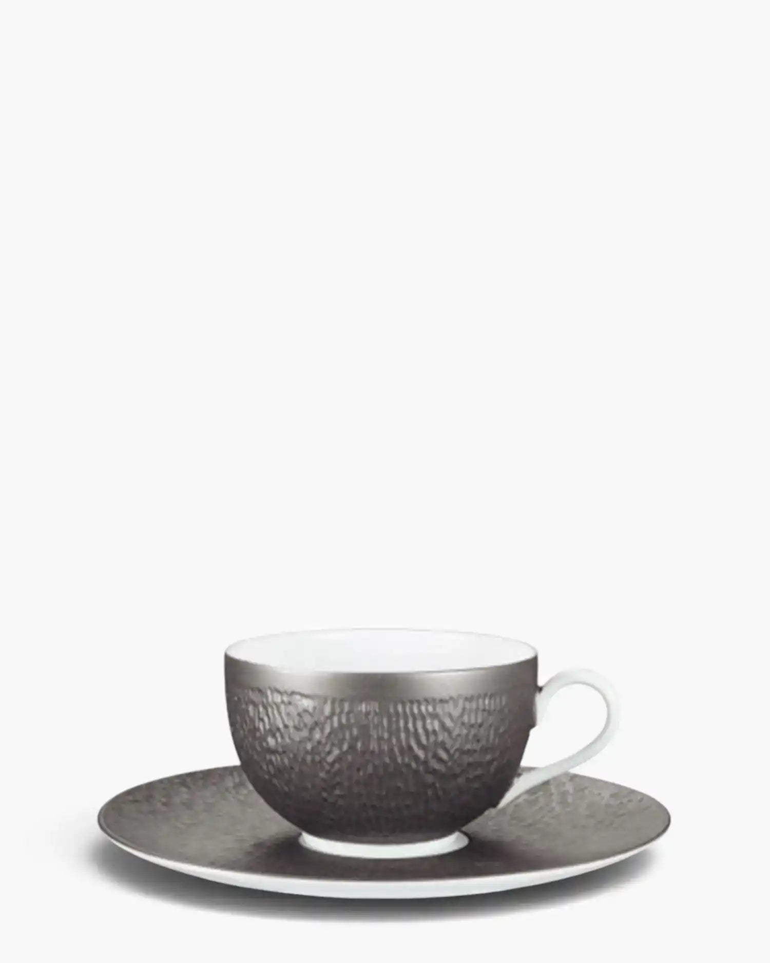Raynaud Minéral tea cup with saucer in Limoges porcelain with coloured decoration Étain iridescent pewter 25 cl - Buy now on ShopDecor - Discover the best products by RAYNAUD design