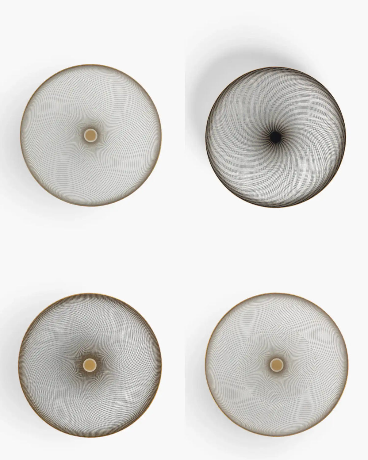 Raynaud Oskar set of 4 dessert plates with gift box in Limoges porcelain featuring 4 different designs ∅ 22 cm - Buy now on ShopDecor - Discover the best products by RAYNAUD design