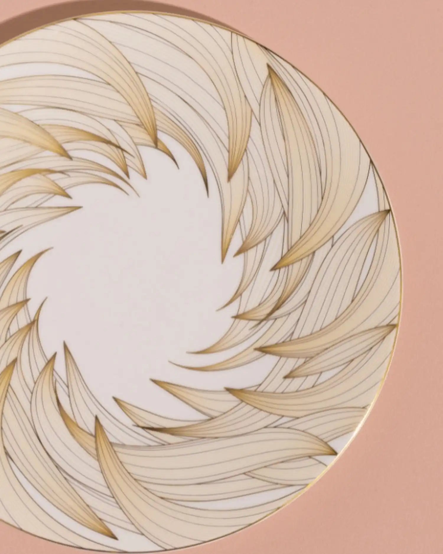 Raynaud Phénix coupe presentation plate in Limoges porcelain with gold decoration - Buy now on ShopDecor - Discover the best products by RAYNAUD design