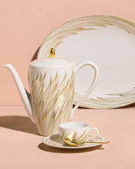 Raynaud Phénix coffee cup with saucer in Limoges porcelain with gold decoration - Buy now on ShopDecor - Discover the best products by RAYNAUD design