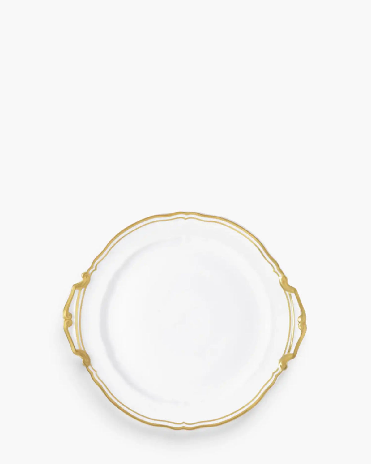 Raynaud Polka cake serving plate with handles in Limoges porcelain Gold ∅ 25 cm - Buy now on ShopDecor - Discover the best products by RAYNAUD design