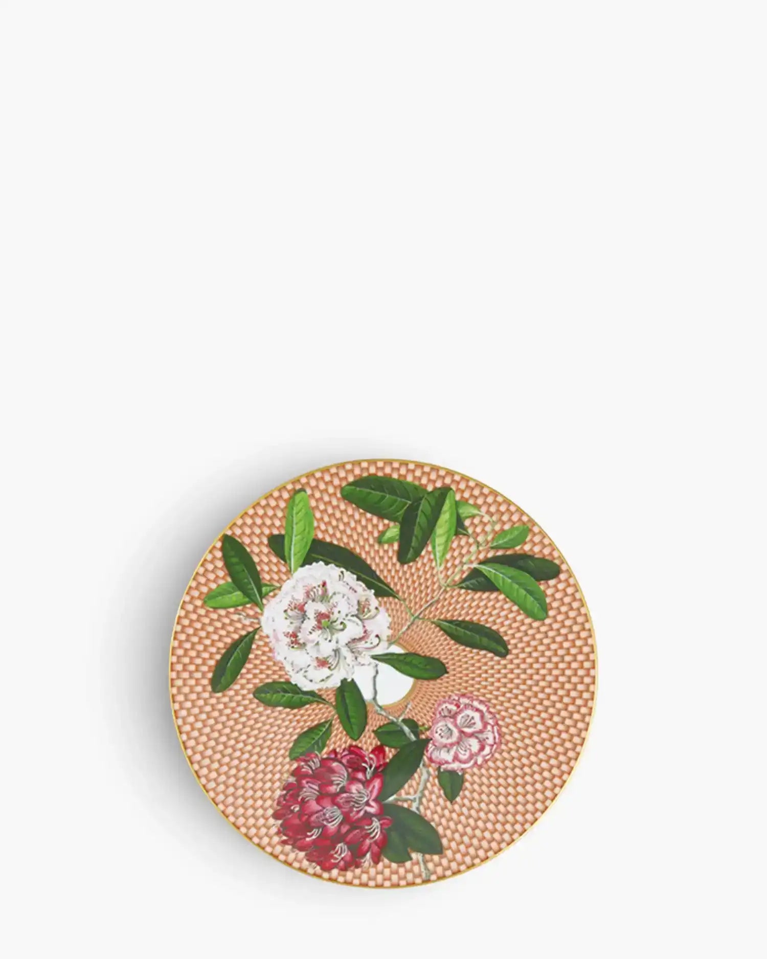 Raynaud Trésor Fleuri coupe dinner plate in Limoges porcelain with coloured decoration Beige Rhododendron ∅ 22 cm - Buy now on ShopDecor - Discover the best products by RAYNAUD design