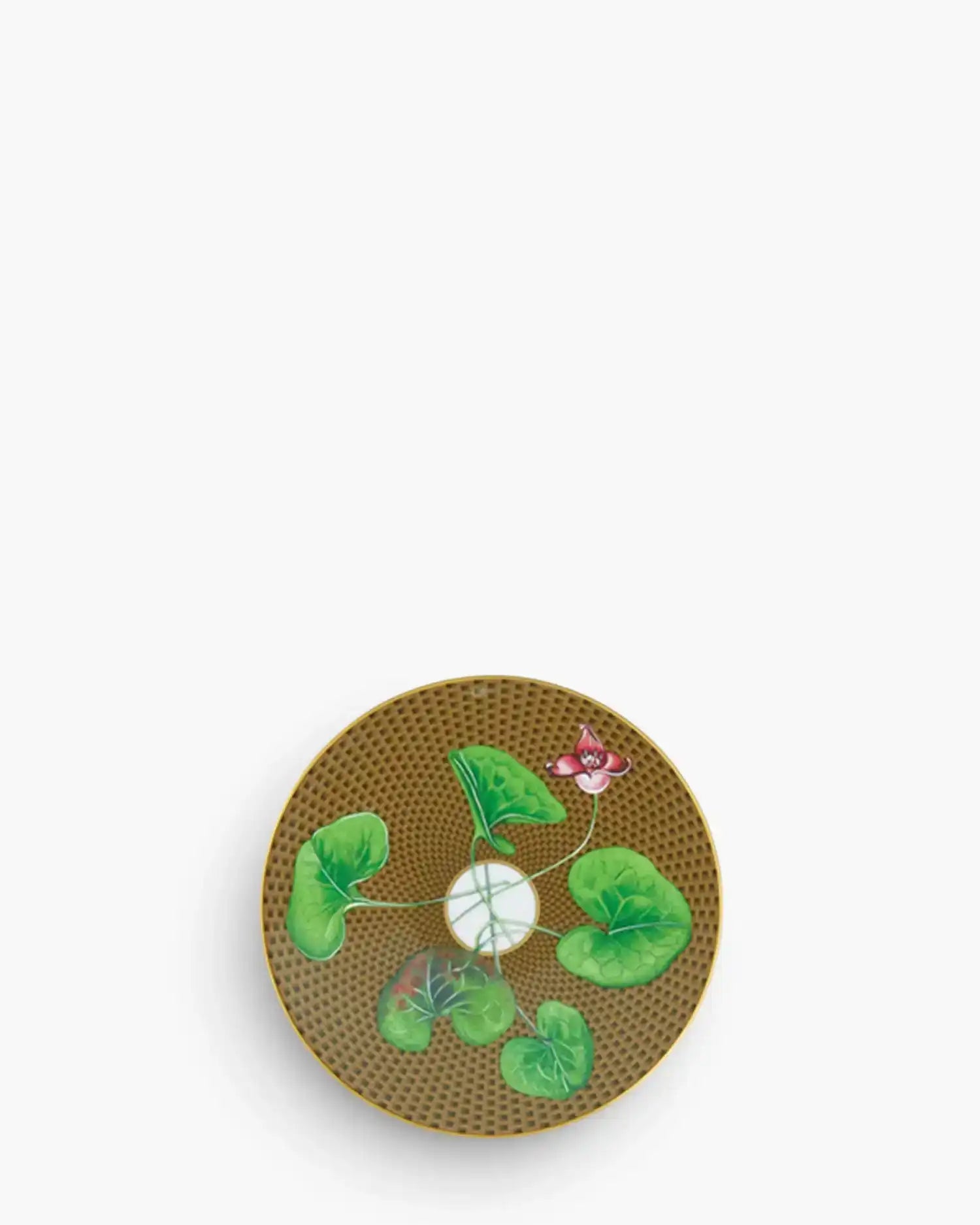 Raynaud Trésor Fleuri coupe dinner plate in Limoges porcelain with coloured decoration Asarum Chestnut ∅ 16 cm - Buy now on ShopDecor - Discover the best products by RAYNAUD design