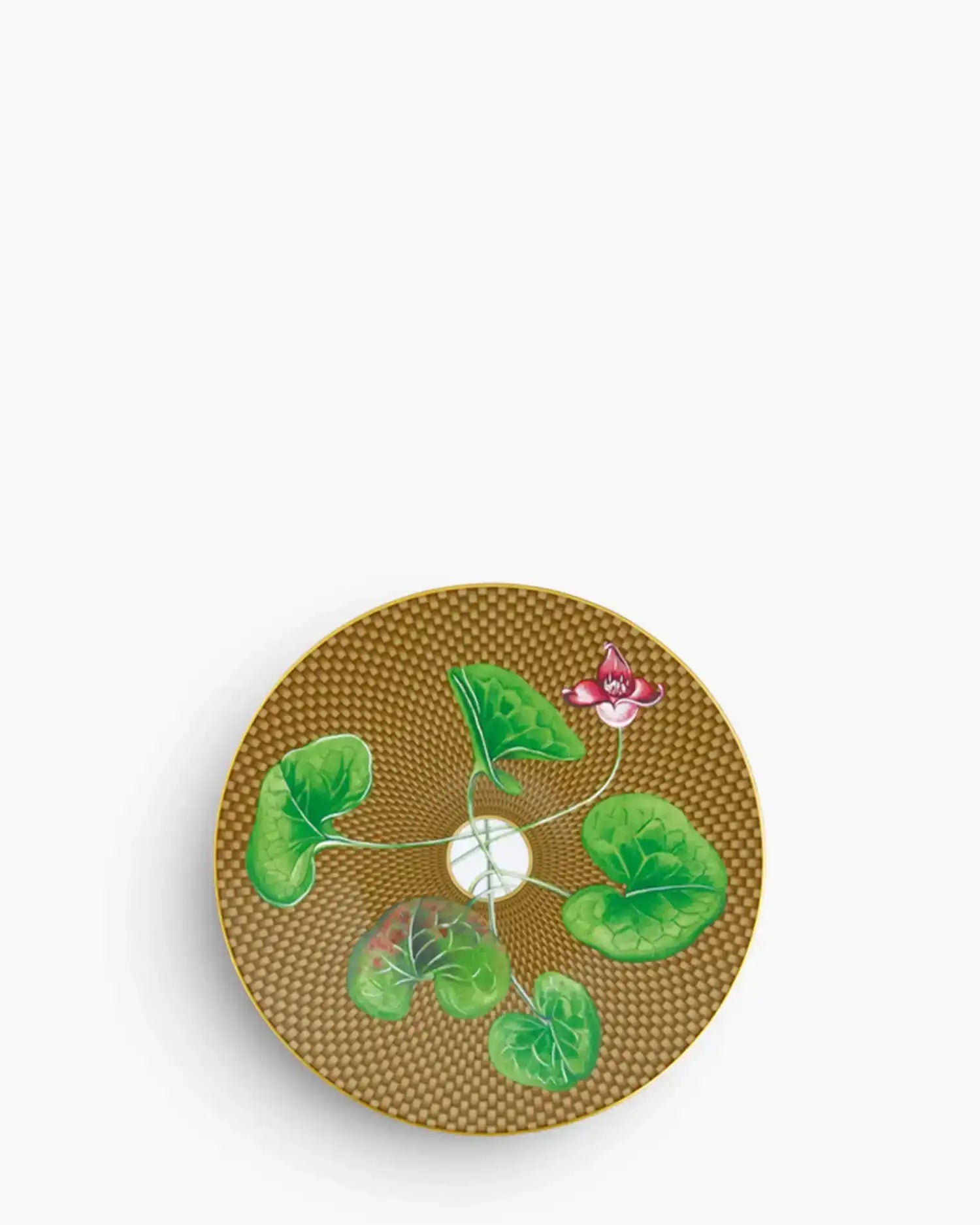 Raynaud Trésor Fleuri coupe dinner plate in Limoges porcelain with coloured decoration Asarum Chestnut ∅ 22 cm - Buy now on ShopDecor - Discover the best products by RAYNAUD design