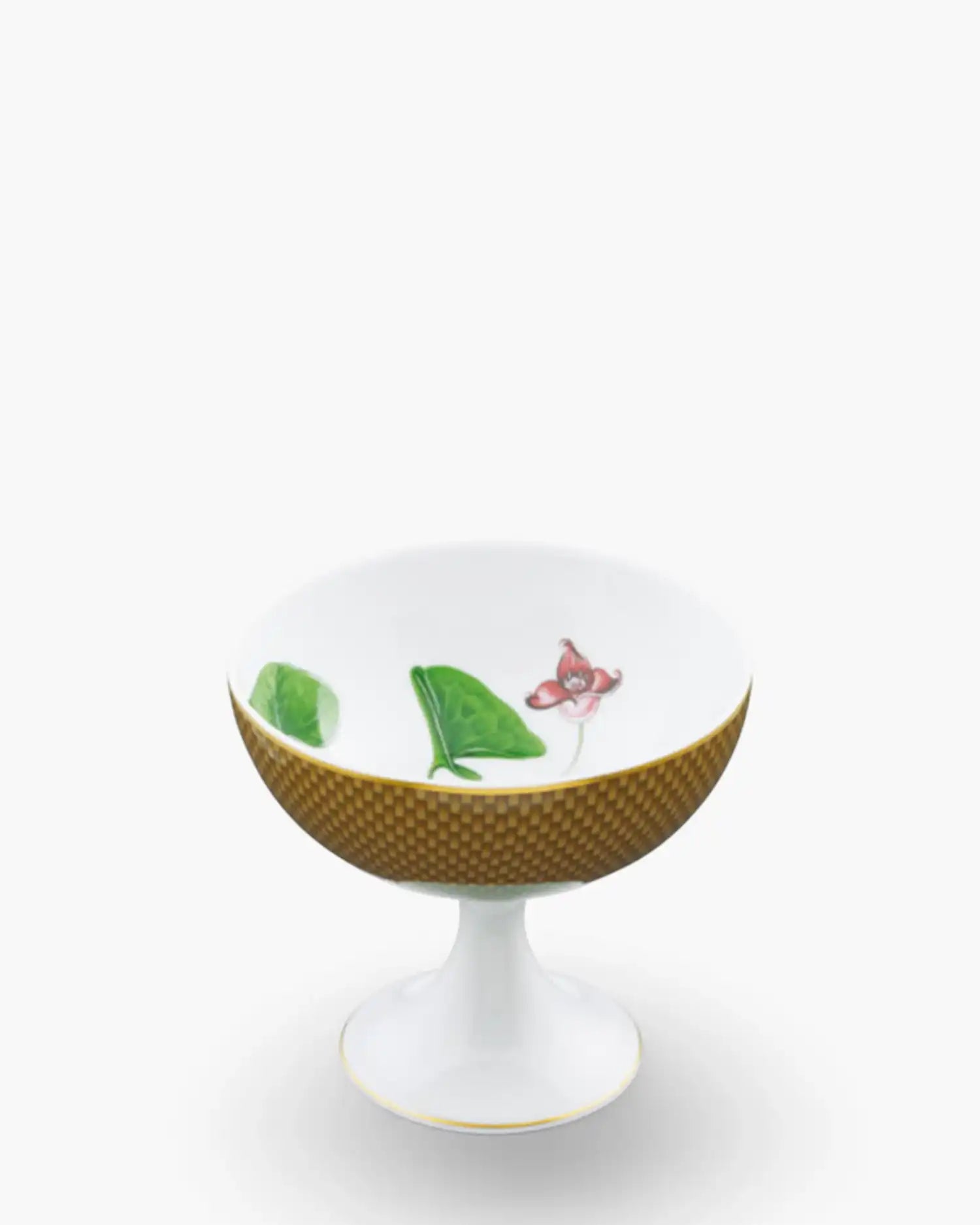 Raynaud Trésor Fleuri sundae cup in Limoges porcelain with coloured decoration Asarum Chestnut - Buy now on ShopDecor - Discover the best products by RAYNAUD design