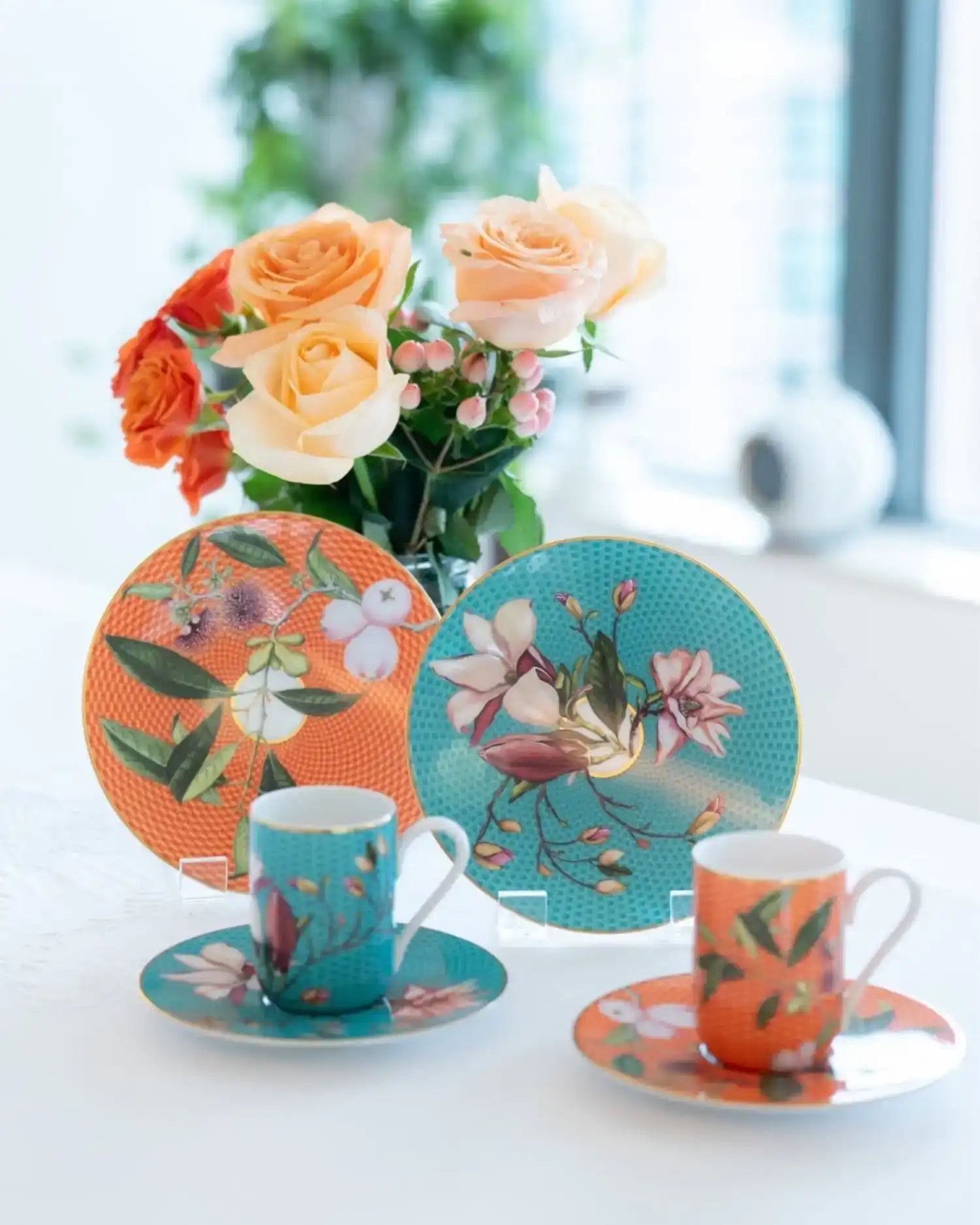 Raynaud Trésor Fleuri coffee cup with saucer in Limoges porcelain with coloured decoration - Buy now on ShopDecor - Discover the best products by RAYNAUD design