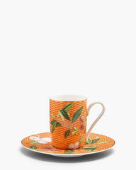 Raynaud Trésor Fleuri coffee cup with saucer in Limoges porcelain with coloured decoration Orange Water Apple Espresso - Buy now on ShopDecor - Discover the best products by RAYNAUD design