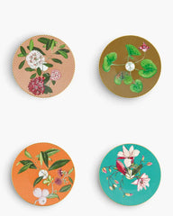 Raynaud Trésor Fleuri set of 4 dessert plates with gift box in Limoges porcelain with multicoloured decoration ∅ 22 cm - Buy now on ShopDecor - Discover the best products by RAYNAUD design