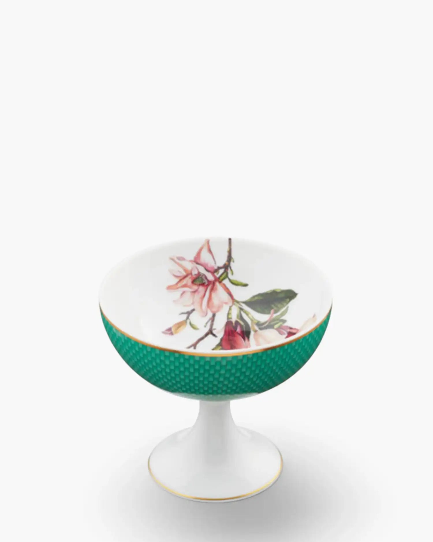 Raynaud Trésor Fleuri sundae cup in Limoges porcelain with coloured decoration Turquoise Magnolia - Buy now on ShopDecor - Discover the best products by RAYNAUD design