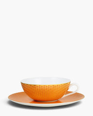 Raynaud Trésor tea cup with saucer in Limoges porcelain with coloured decoration Orange Trésor 22 cl - Buy now on ShopDecor - Discover the best products by RAYNAUD design