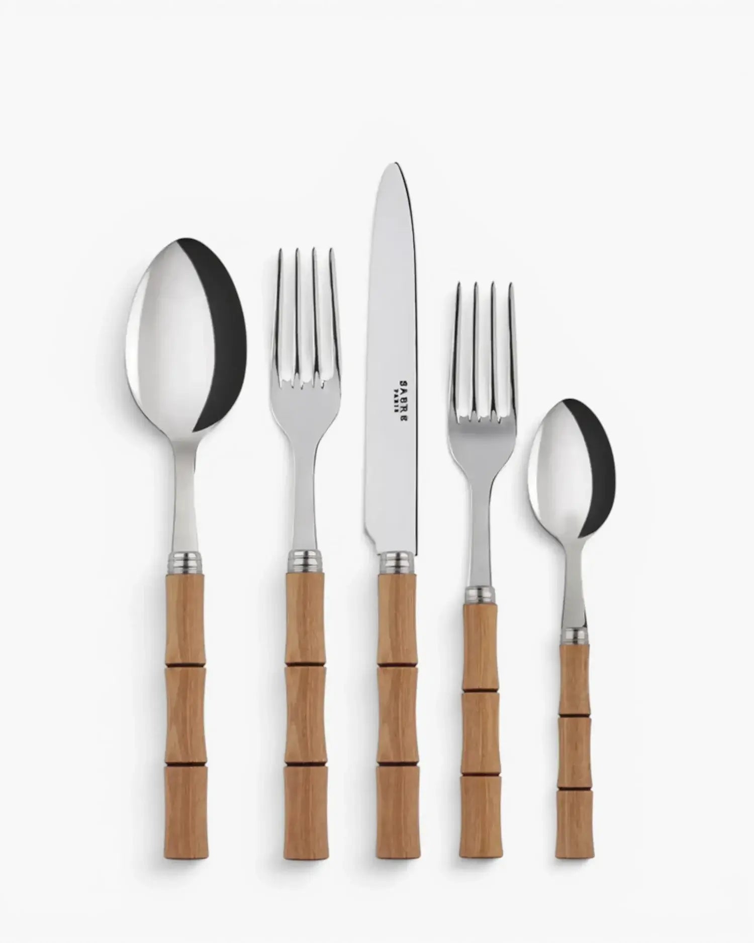 Sabre Paris Bamboo 5-piece stainless steel cutlery set with wood handles Sabre Paris Light Wood - Buy now on ShopDecor - Discover the best products by SABRE PARIS design