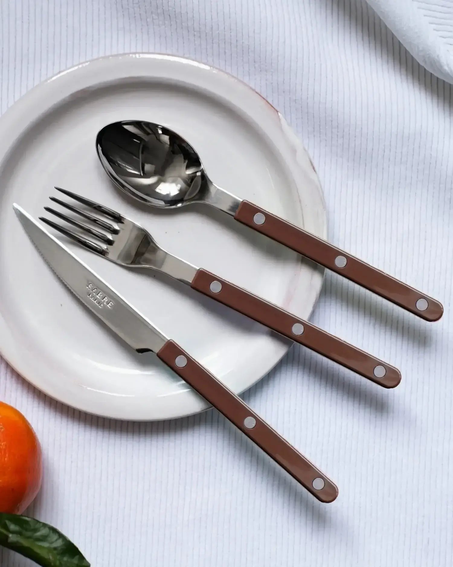 Sabre Paris Bistrot Shiny stainless steel dessert spoon with nylon handle - Buy now on ShopDecor - Discover the best products by SABRE PARIS design
