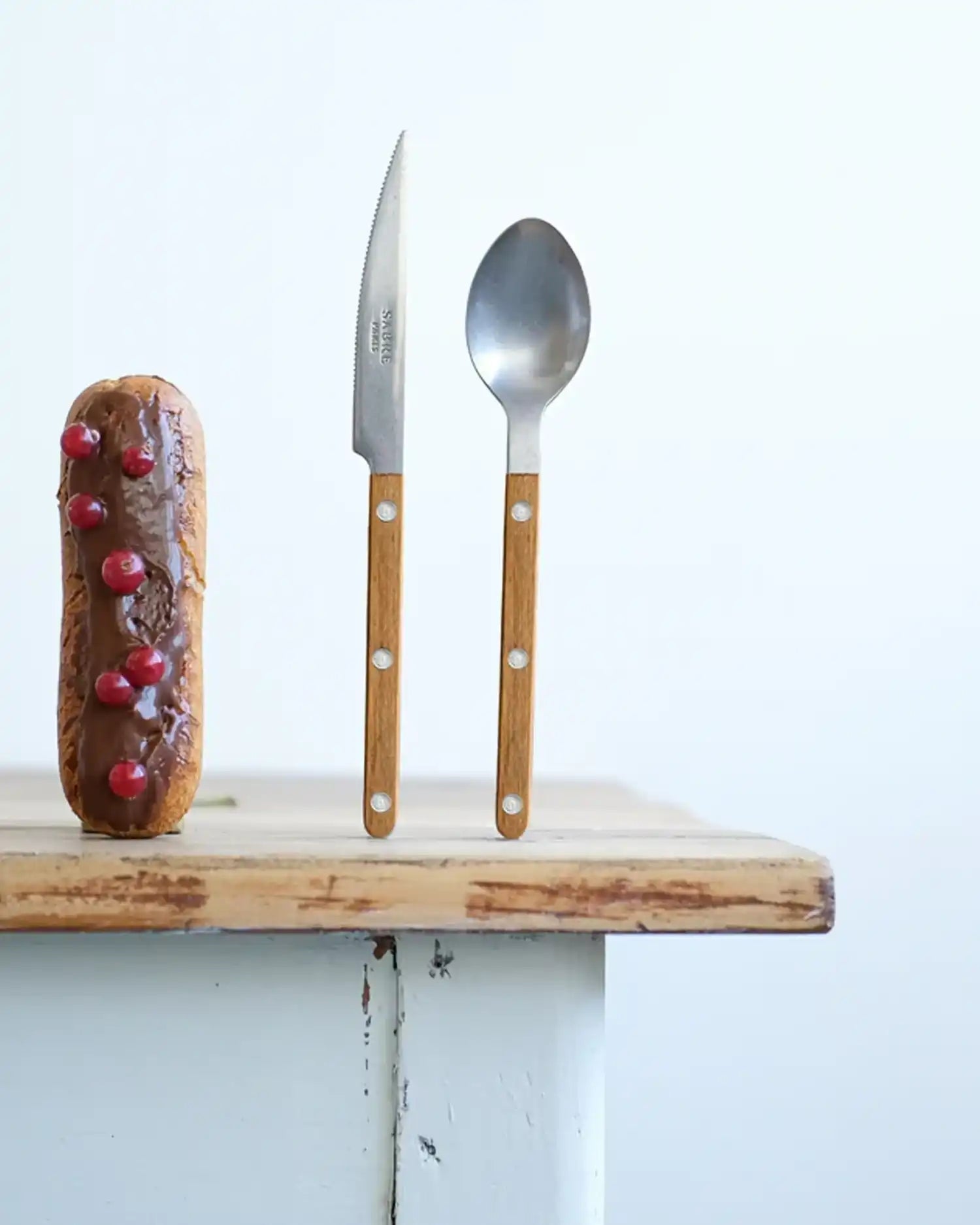 Sabre Paris Bistrot Teak stainless steel dessert spoon with wood handle - Buy now on ShopDecor - Discover the best products by SABRE PARIS design