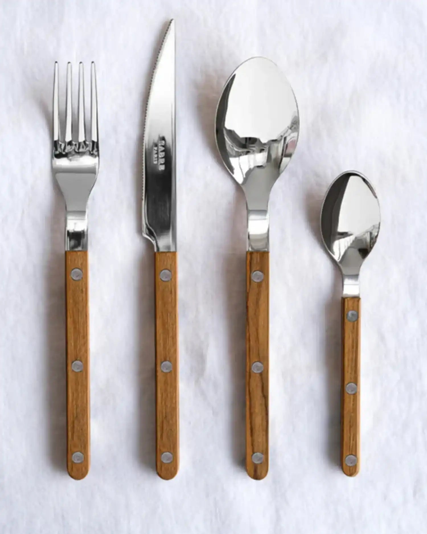 Sabre Paris Bistrot Teak 24-piece stainless steel cutlery set with wood handles - Buy now on ShopDecor - Discover the best products by SABRE PARIS design