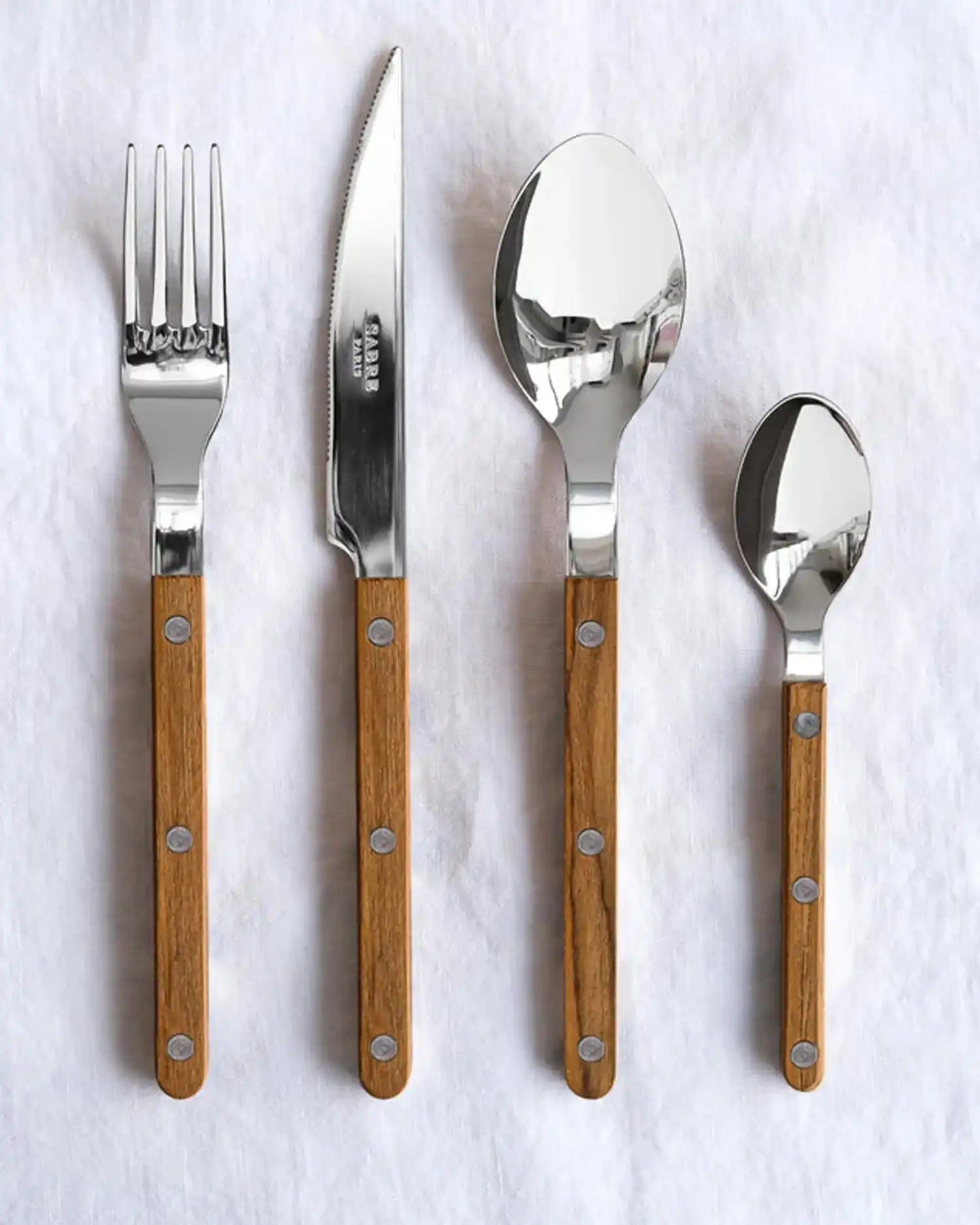 Sabre Paris Bistrot Teak 5-piece stainless steel cutlery set with wood handles - Buy now on ShopDecor - Discover the best products by SABRE PARIS design