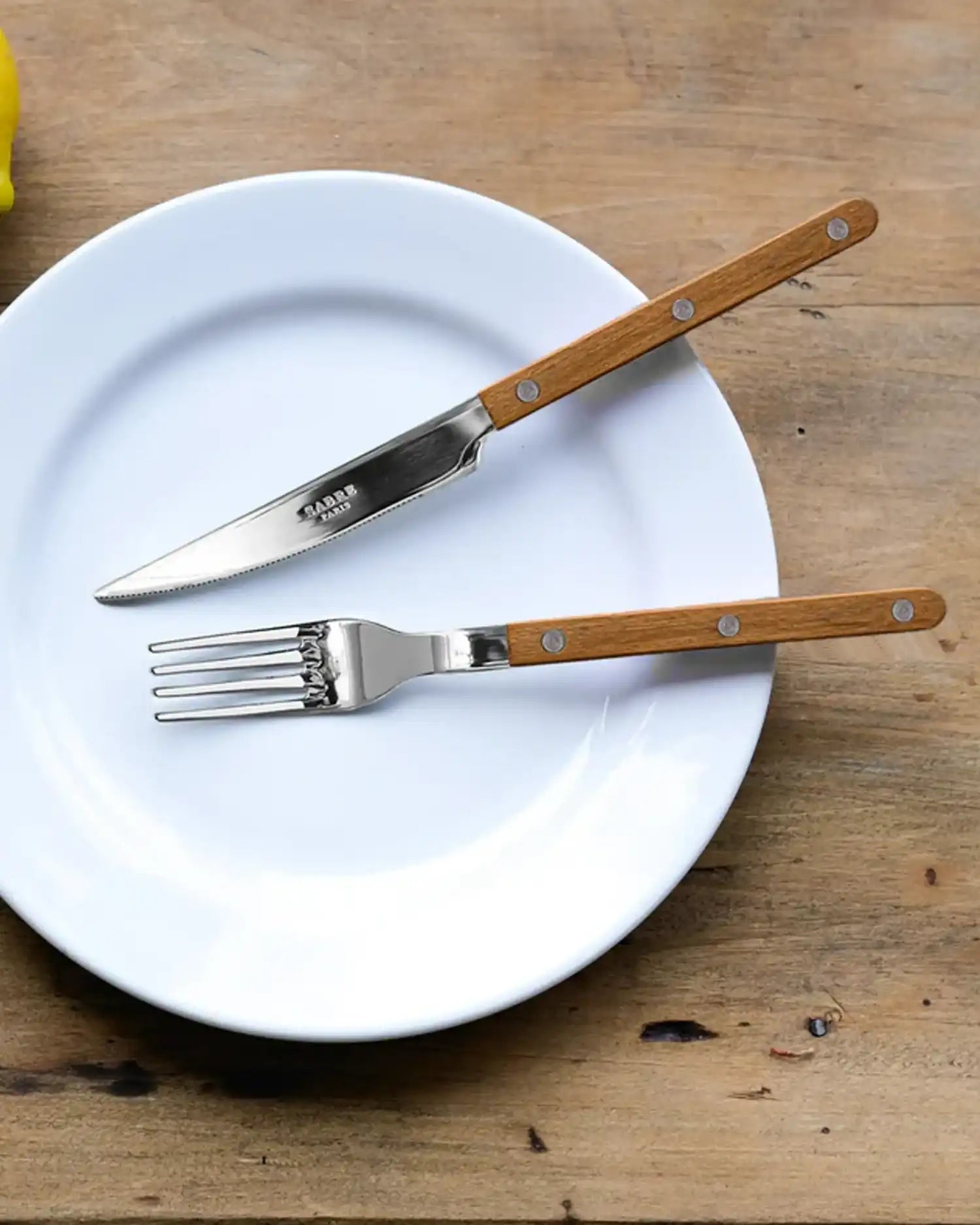 Sabre Paris Bistrot Teak 5-piece stainless steel cutlery set with wood handles - Buy now on ShopDecor - Discover the best products by SABRE PARIS design