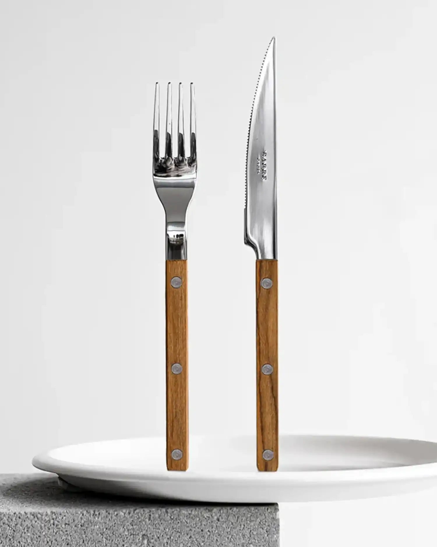 Sabre Paris Bistrot Teak 5-piece stainless steel cutlery set with wood handles - Buy now on ShopDecor - Discover the best products by SABRE PARIS design