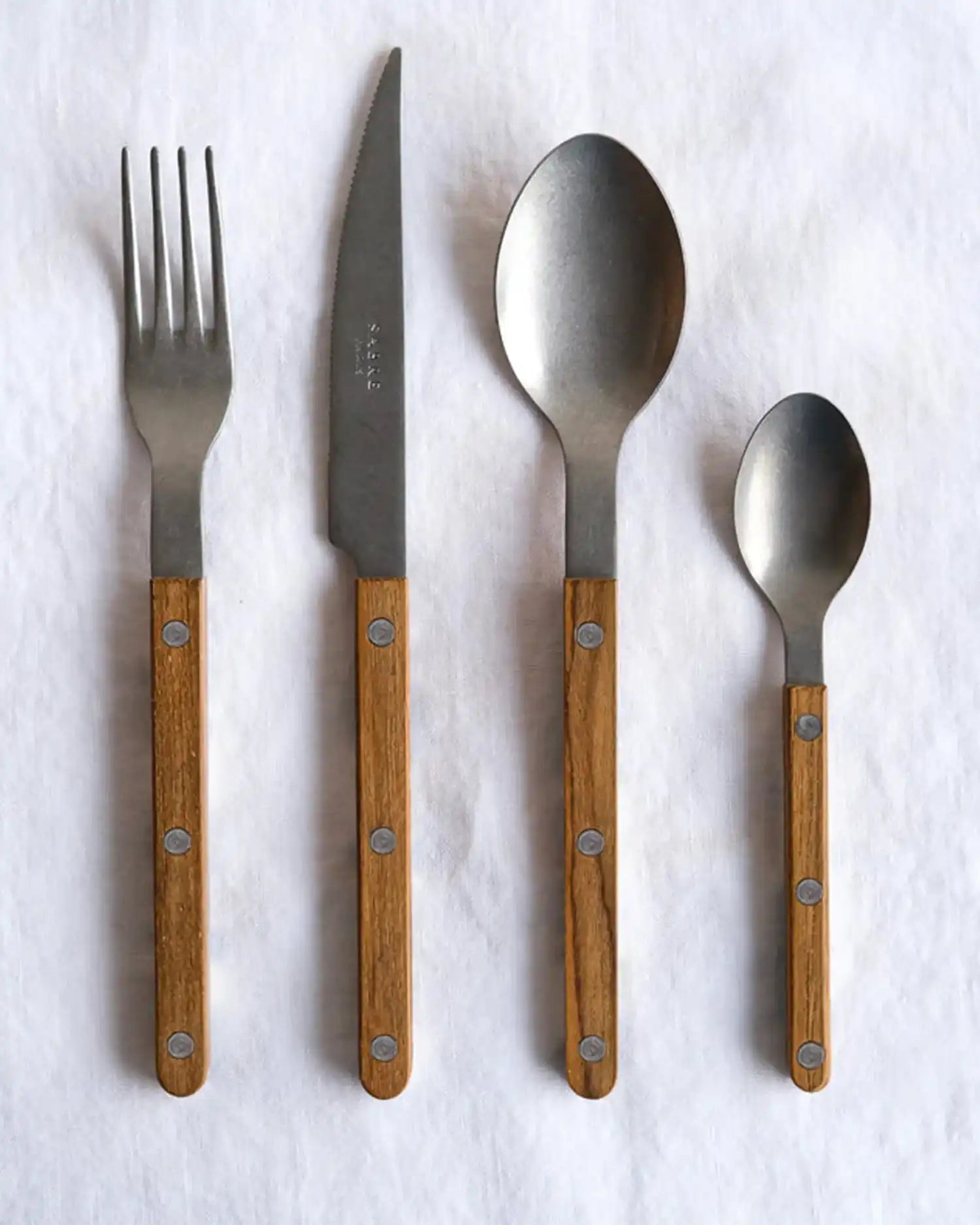 Sabre Paris Bistrot Teak 5-piece stainless steel cutlery set with wood handles - Buy now on ShopDecor - Discover the best products by SABRE PARIS design
