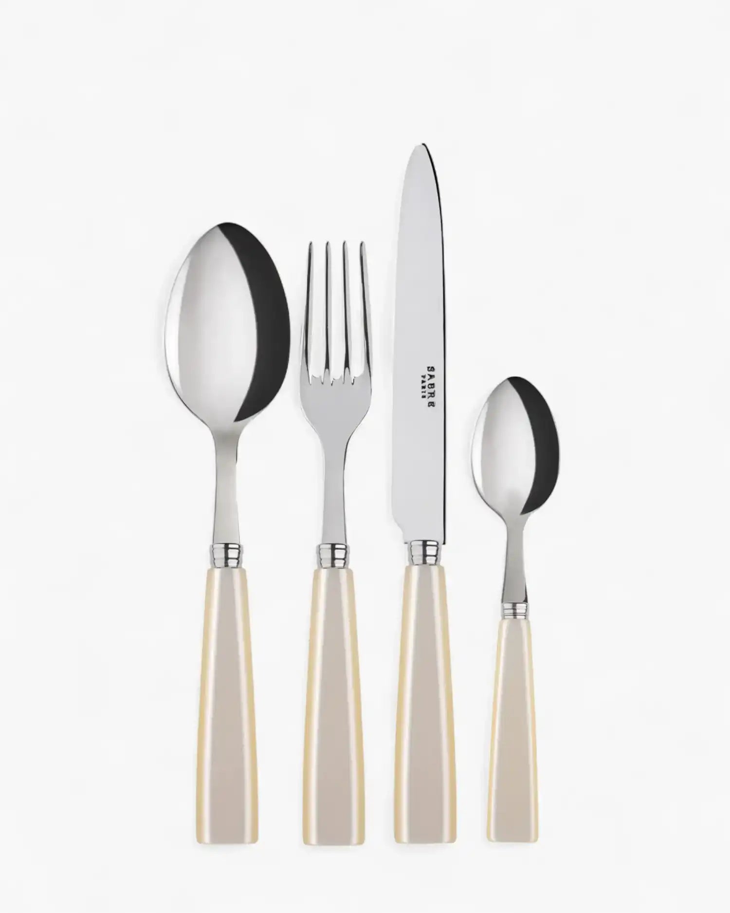 Sabre Paris Icône 24-piece stainless steel cutlery set with acrylic handles Sabre Paris Pearl - Buy now on ShopDecor - Discover the best products by SABRE PARIS design