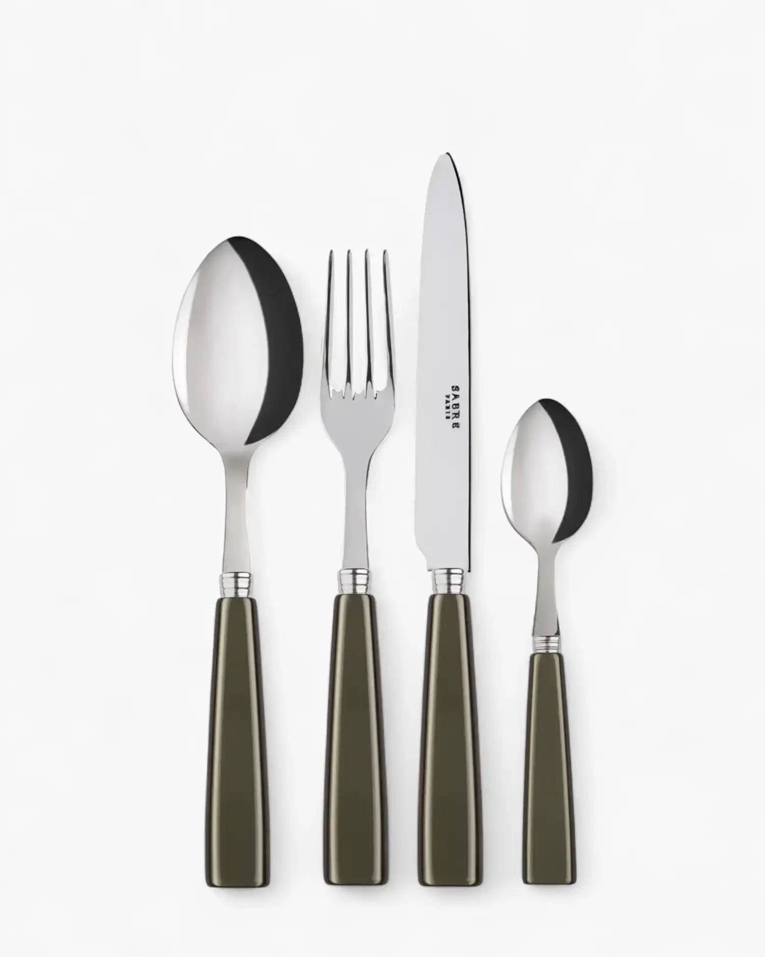 Sabre Paris Icône 24-piece stainless steel cutlery set with acrylic handles Sabre Paris Olive - Buy now on ShopDecor - Discover the best products by SABRE PARIS design