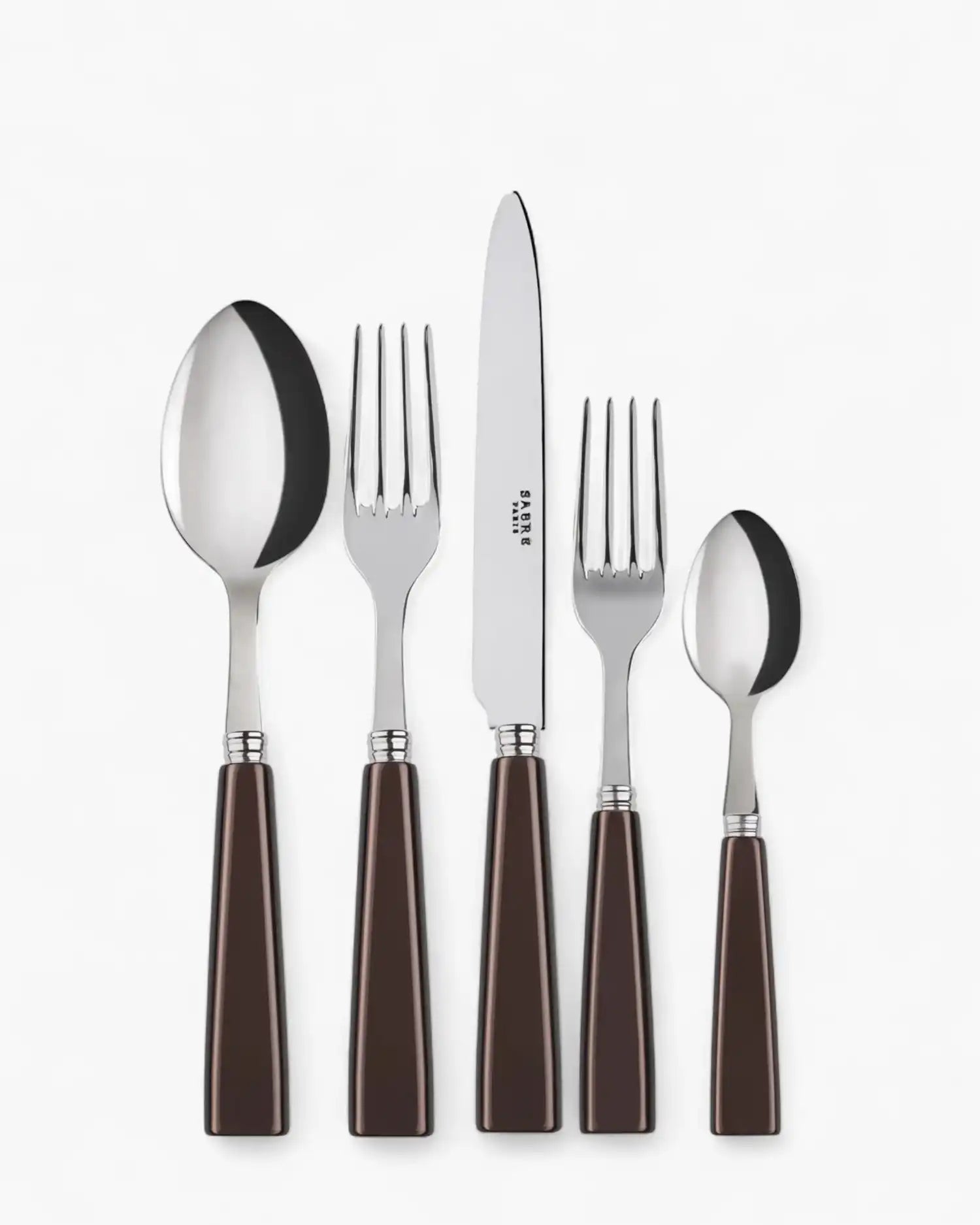 Sabre Paris Icône 5-piece stainless steel cutlery set with acrylic handles Sabre Paris Brown - Buy now on ShopDecor - Discover the best products by SABRE PARIS design
