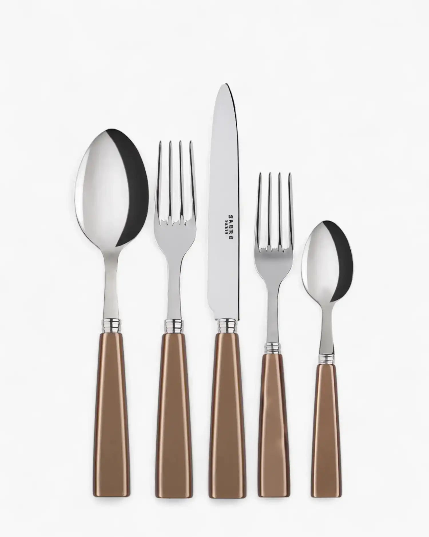 Sabre Paris Icône 5-piece stainless steel cutlery set with acrylic handles Sabre Paris Caramel - Buy now on ShopDecor - Discover the best products by SABRE PARIS design