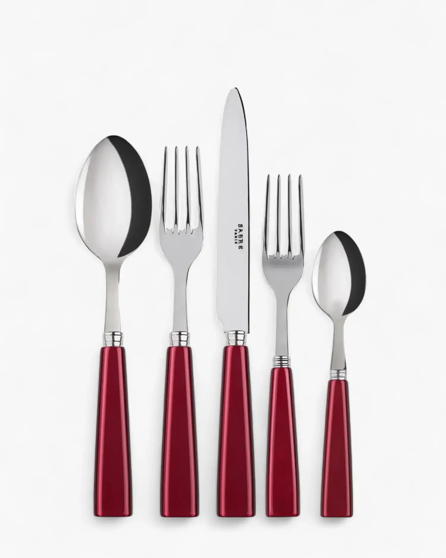 Sabre Paris Icône 5-piece stainless steel cutlery set with acrylic handles Sabre Paris Red - Buy now on ShopDecor - Discover the best products by SABRE PARIS design