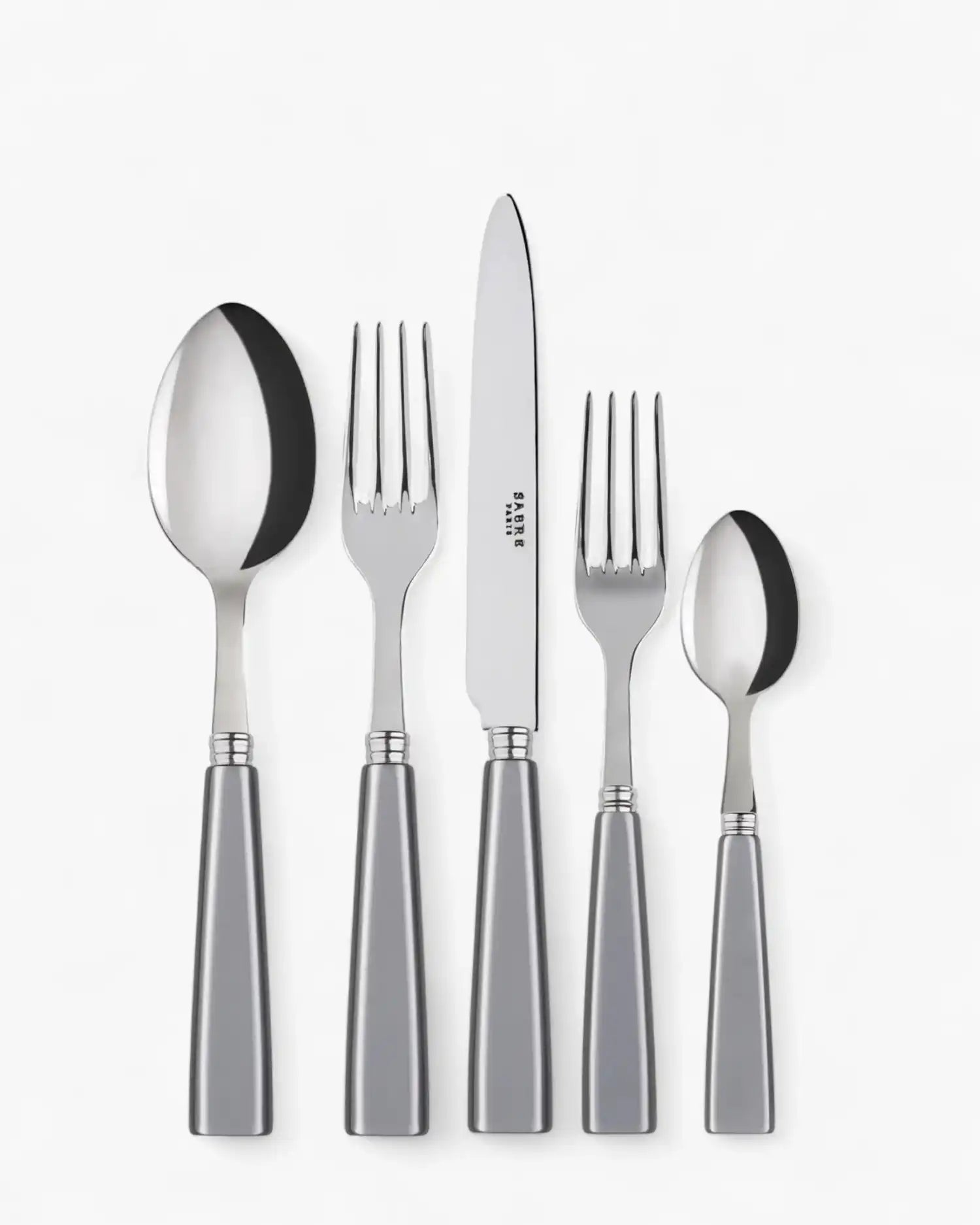 Sabre Paris Icône 5-piece stainless steel cutlery set with acrylic handles Sabre Paris Grey - Buy now on ShopDecor - Discover the best products by SABRE PARIS design