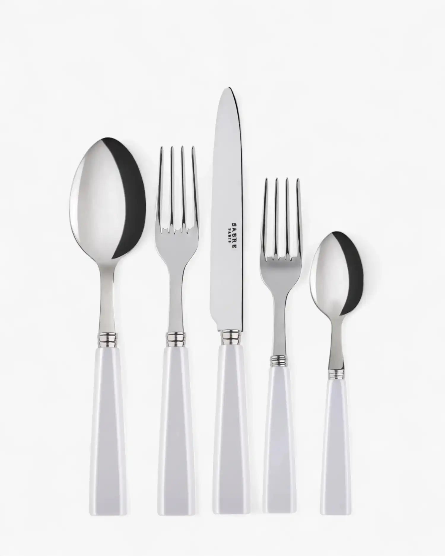Sabre Paris Icône 5-piece stainless steel cutlery set with acrylic handles Sabre Paris White - Buy now on ShopDecor - Discover the best products by SABRE PARIS design