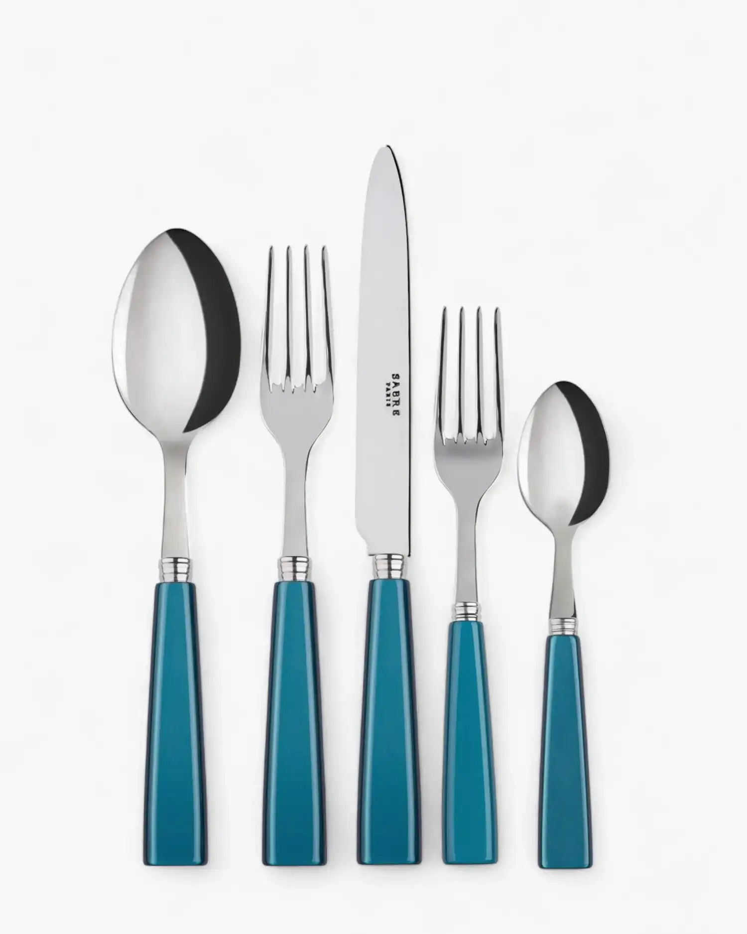 Sabre Paris Icône 5-piece stainless steel cutlery set with acrylic handles Sabre Paris Turquoise - Buy now on ShopDecor - Discover the best products by SABRE PARIS design