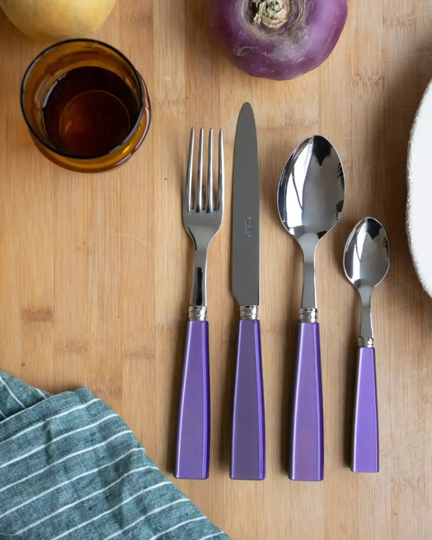 Sabre Paris Icône 5-piece stainless steel cutlery set with acrylic handles - Buy now on ShopDecor - Discover the best products by SABRE PARIS design
