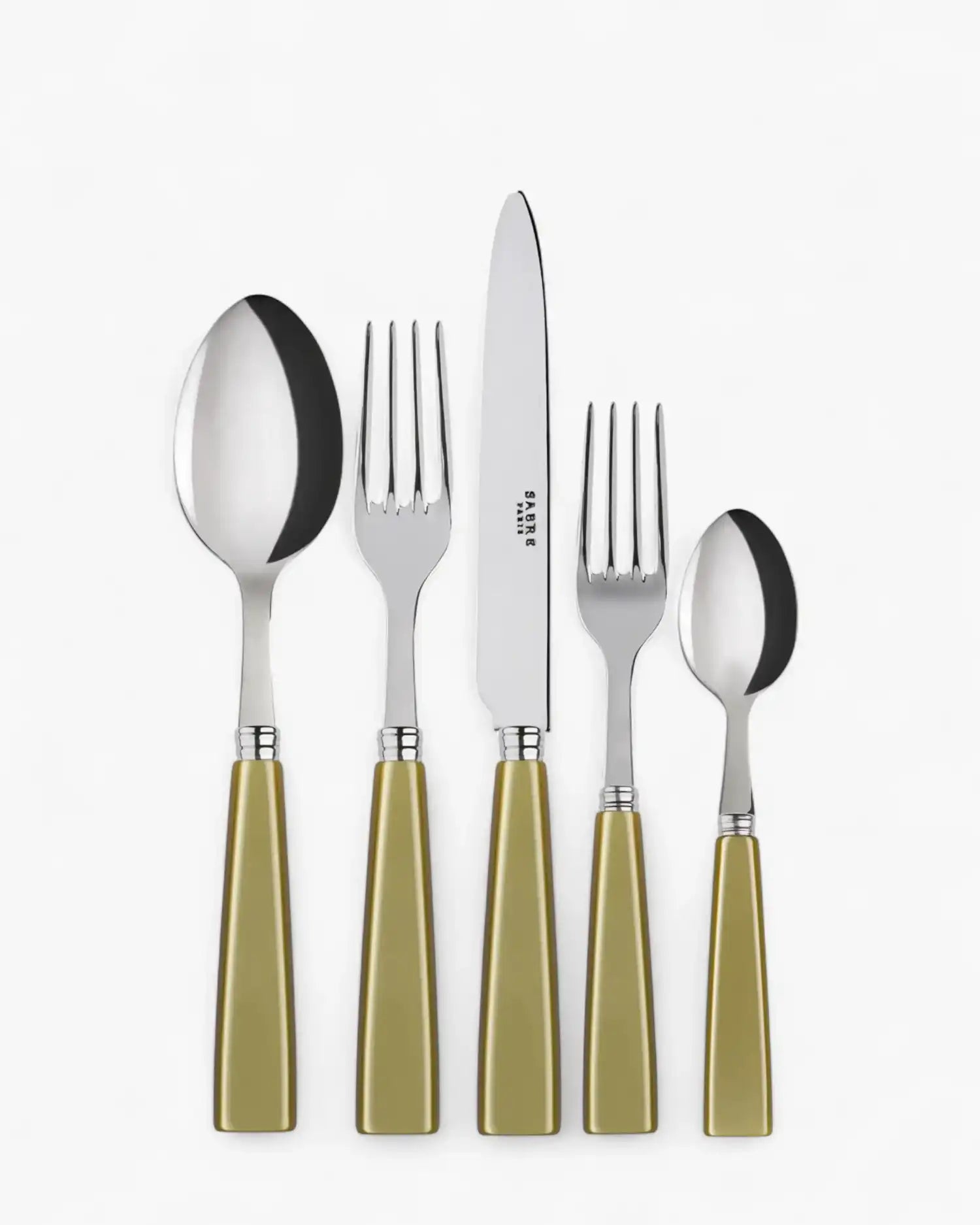 Sabre Paris Icône 5-piece stainless steel cutlery set with acrylic handles Sabre Paris Moss - Buy now on ShopDecor - Discover the best products by SABRE PARIS design