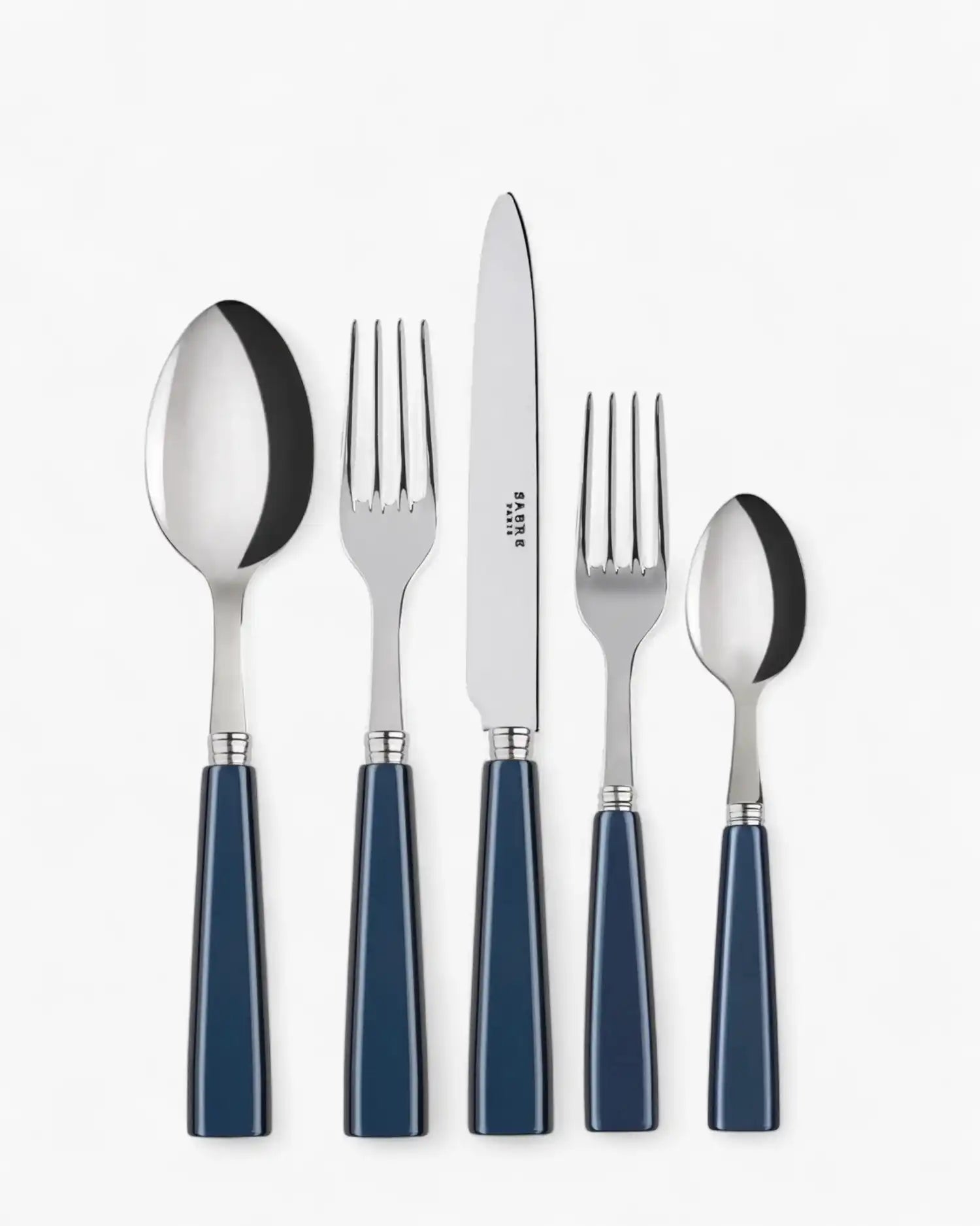 Sabre Paris Icône 5-piece stainless steel cutlery set with acrylic handles Sabre Paris Steel Blue - Buy now on ShopDecor - Discover the best products by SABRE PARIS design