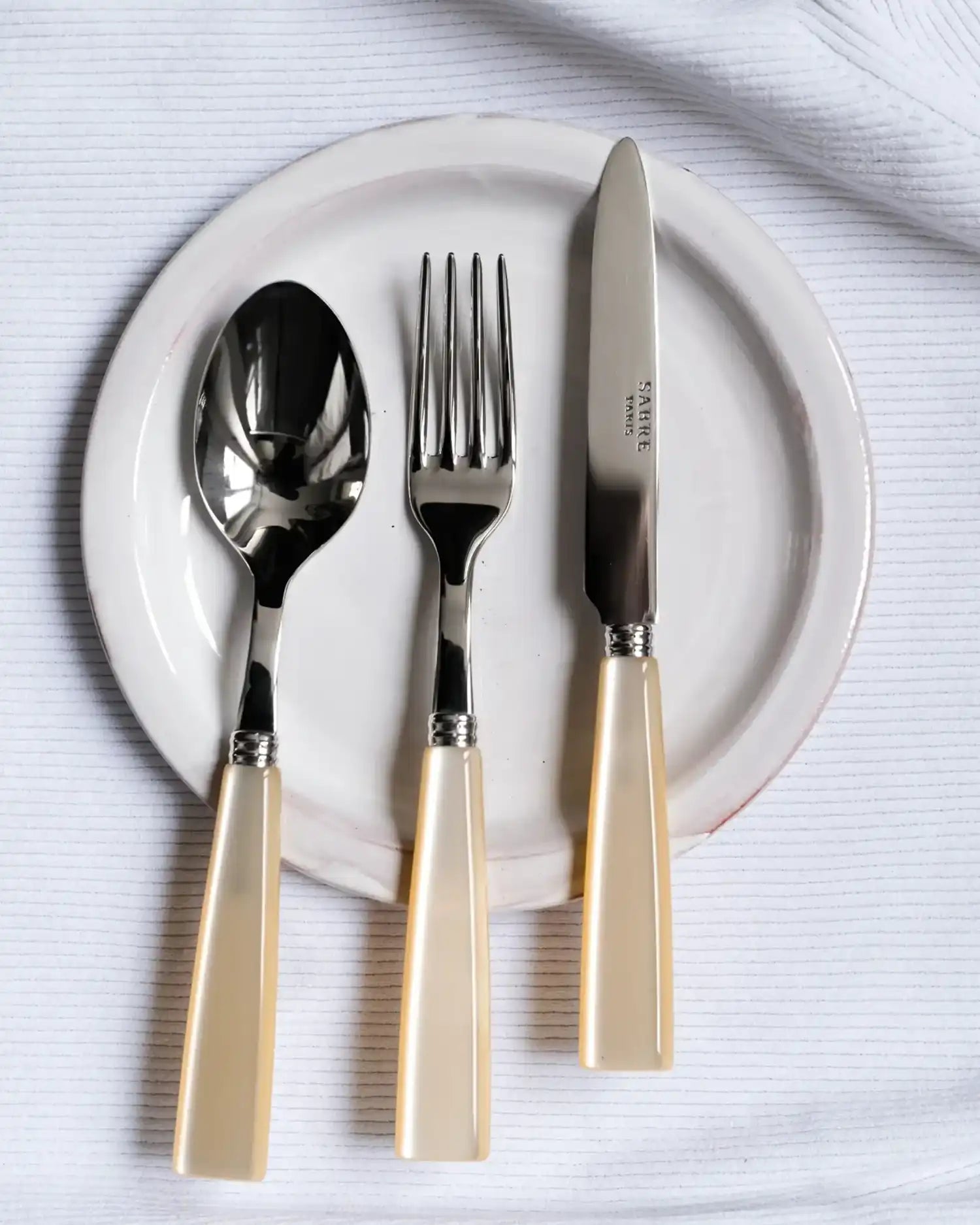 Sabre Paris Icône stainless steel dessert fork with acrylic handle - Buy now on ShopDecor - Discover the best products by SABRE PARIS design