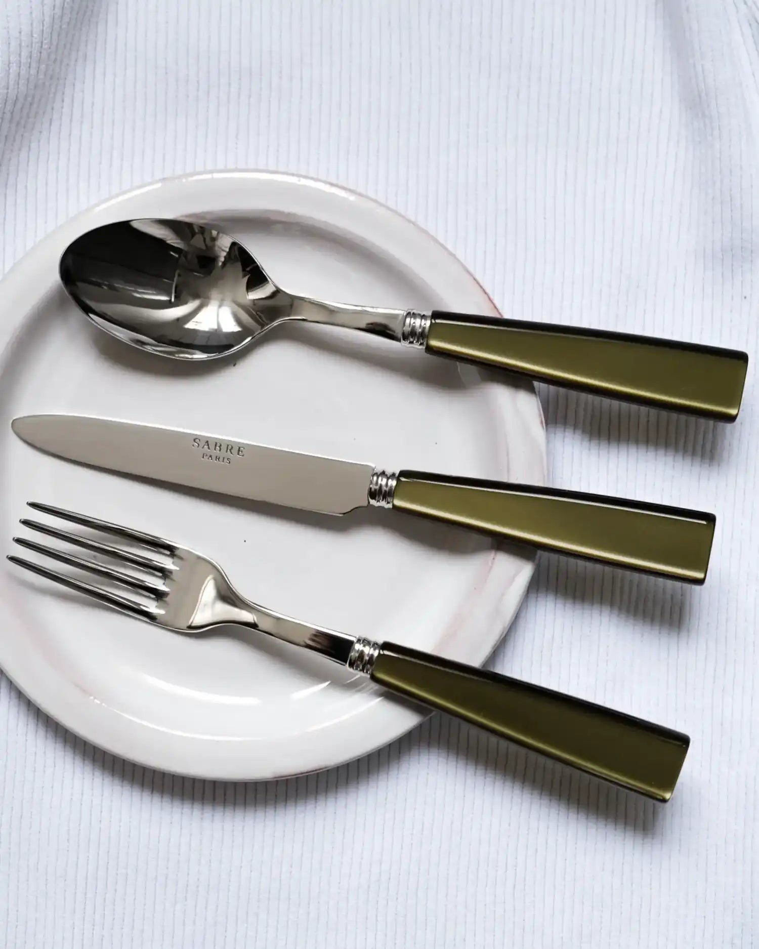 Sabre Paris Icône stainless steel dessert fork with acrylic handle - Buy now on ShopDecor - Discover the best products by SABRE PARIS design