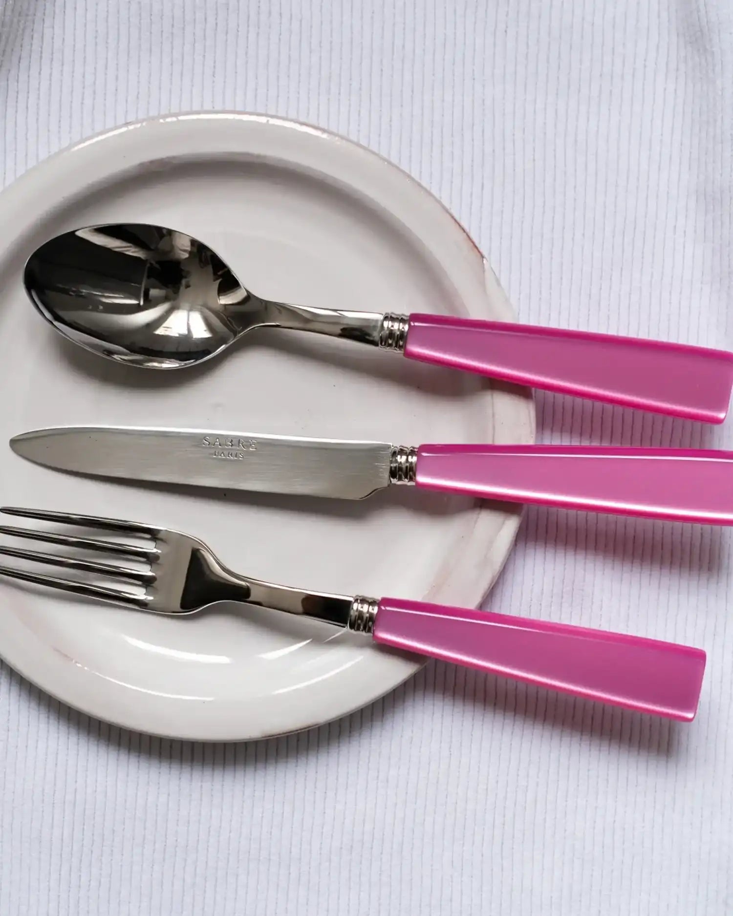 Sabre Paris Icône stainless steel dessert fork with acrylic handle - Buy now on ShopDecor - Discover the best products by SABRE PARIS design