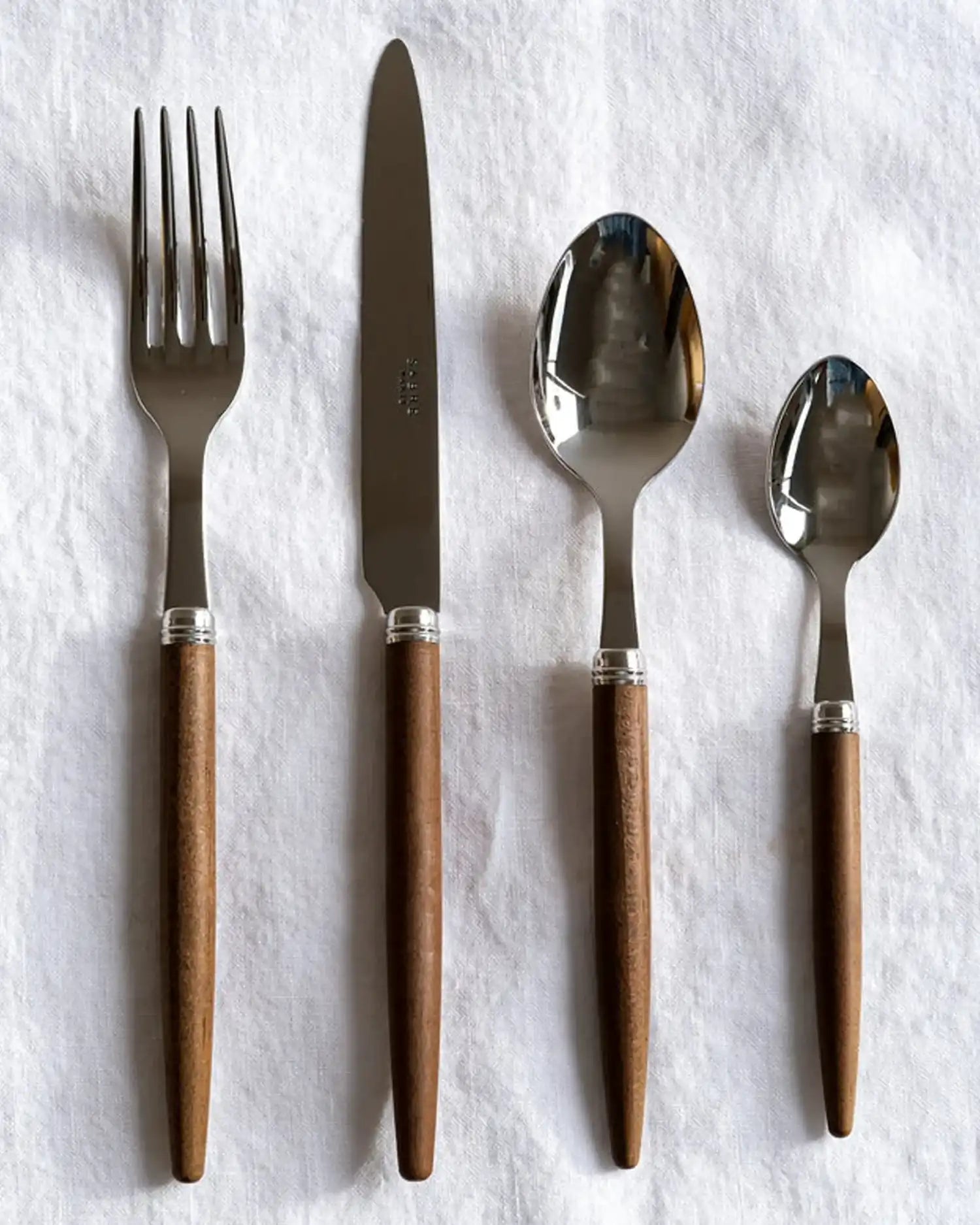 Sabre Paris Jonc 24-piece stainless steel cutlery set with wood handles - Buy now on ShopDecor - Discover the best products by SABRE PARIS design