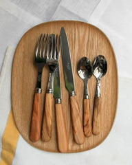 Sabre Paris Lavandou 24-piece stainless steel cutlery set with olive tree wood handles - Buy now on ShopDecor - Discover the best products by SABRE PARIS design