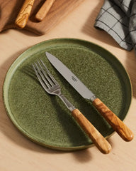 Sabre Paris Lavandou 24-piece stainless steel cutlery set with olive tree wood handles - Buy now on ShopDecor - Discover the best products by SABRE PARIS design