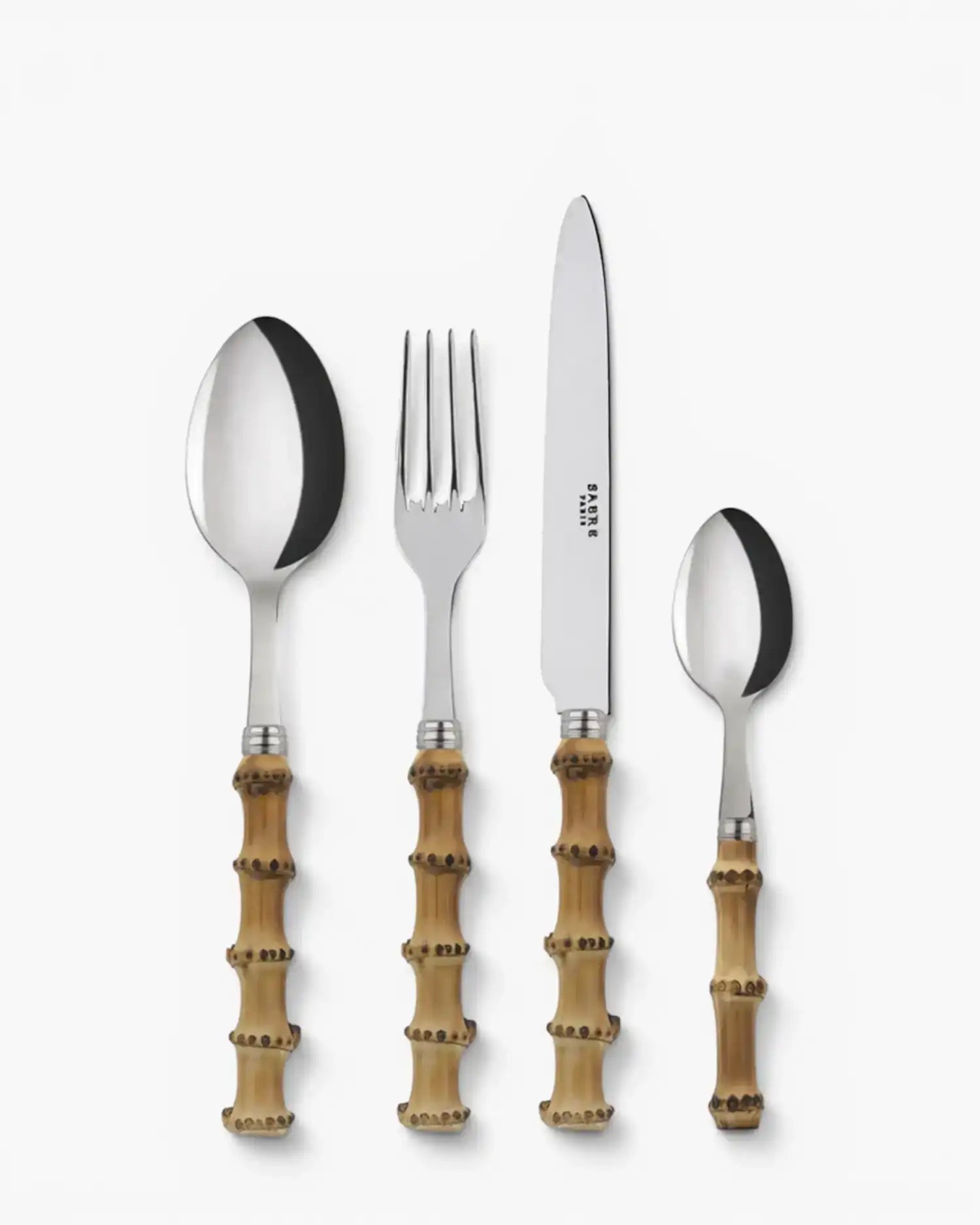 Sabre Paris Panda 24-piece stainless steel cutlery set with bamboo handles Bamboo - Buy now on ShopDecor - Discover the best products by SABRE PARIS design